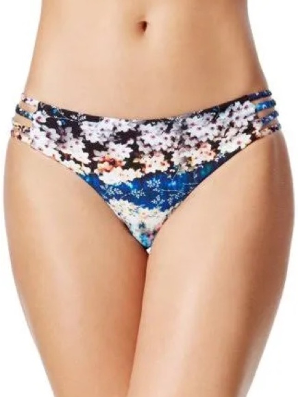 Rachel Rachel Roy Midnight Garden Floral Print Strappy Hipster Bikini Bottom